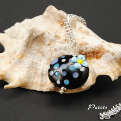 Flowers: catenina con perla a lume - lampwork 