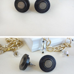 Orecchini in legno, lavorati a mano anni 60, vintage style 