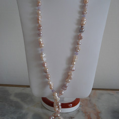 Collana sautoir di perle e ametista lavanda