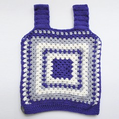 Gilet granny viola lilla e bianco da bambina in lana merino 