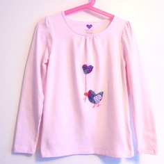 Maglia da bambina, in cotone con decorazione a crochet 