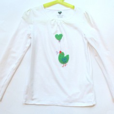 Maglia da bambina, in cotone con decorazione a crochet 