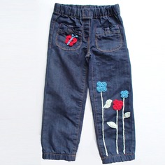 Pantaloni jeans da bambina con decoro 