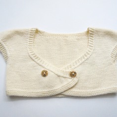 Scaldacuore da bambina in merino bianco naturale 