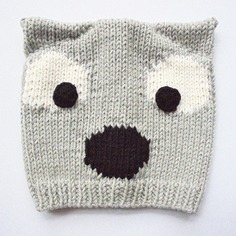 Cappellino cagnolino da bambina/o in lana merino taglia 4-7 anni 