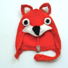 Cappellino volpe da bambino/a in lana merino taglia 12 mesi 