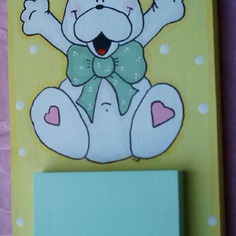 Porta appunti shopping list lista spesa coniglio dipinto country 