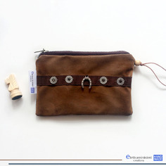 Borsello country style, cavallo bianco sulla scacchiera 